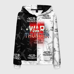 Толстовка 3D на молнии мужская WAR THUNDER ВАР ТАНДЕР, цвет: 3D-белый