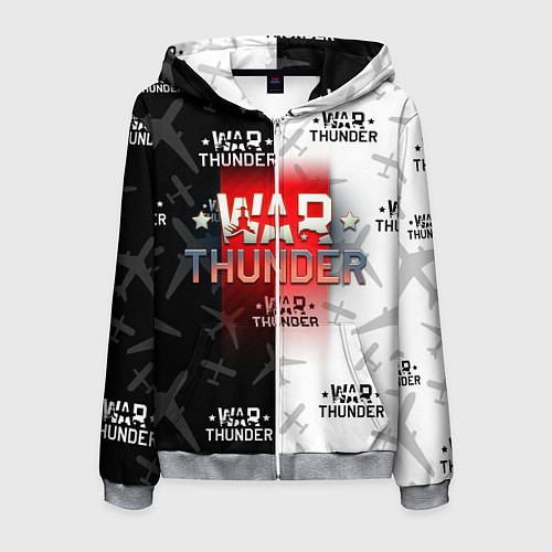 Мужская толстовка на молнии WAR THUNDER ВАР ТАНДЕР / 3D-Меланж – фото 1