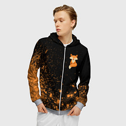 Толстовка 3D на молнии мужская Foxy - Paint, цвет: 3D-меланж — фото 2
