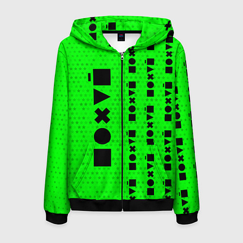 Мужская толстовка на молнии Безразличие - Космос Паттерн справа / 3D-Черный – фото 1