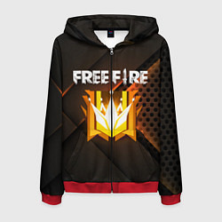 Толстовка 3D на молнии мужская FREE FIRE GRAND MASTER, цвет: 3D-красный
