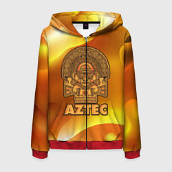Толстовка 3D на молнии мужская Aztec Ацтеки, цвет: 3D-красный