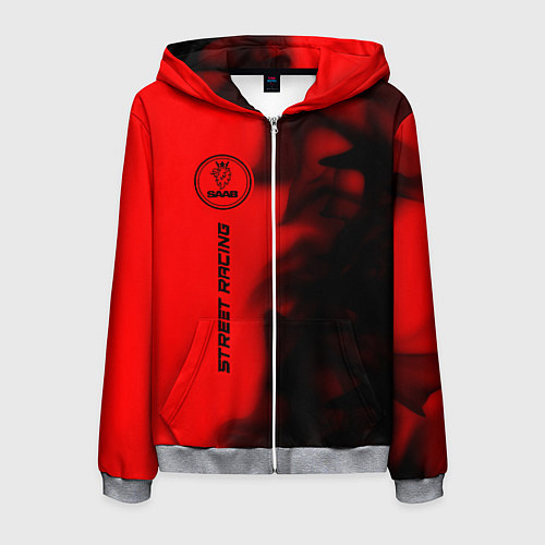 Мужская толстовка на молнии Сааб - Pro Racing Вертикально / 3D-Меланж – фото 1