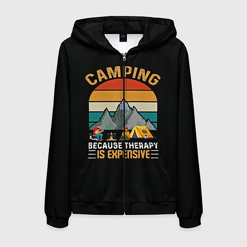 Мужская толстовка на молнии Camping / 3D-Черный – фото 1