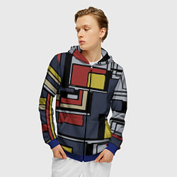 Толстовка 3D на молнии мужская Геометрия, цвет: 3D-синий — фото 2