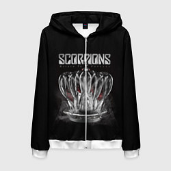 Толстовка 3D на молнии мужская SCORPIONS, цвет: 3D-белый