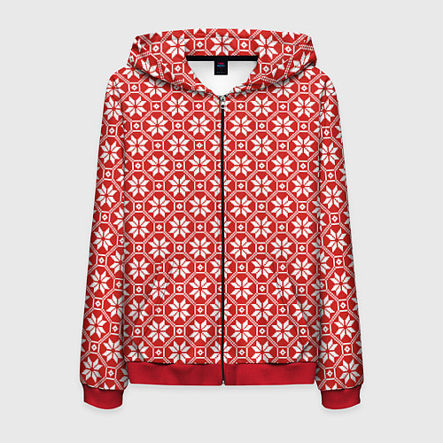 Мужская толстовка на молнии Алатырь / 3D-Красный – фото 1