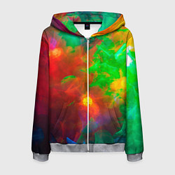 Толстовка 3D на молнии мужская Искра жизни, цвет: 3D-меланж