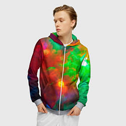 Толстовка 3D на молнии мужская Искра жизни, цвет: 3D-меланж — фото 2