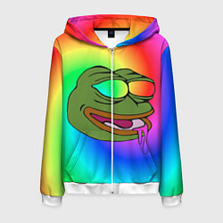 Мужская толстовка на молнии Pepe rainbow