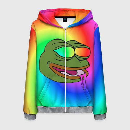 Мужская толстовка на молнии Pepe rainbow / 3D-Меланж – фото 1