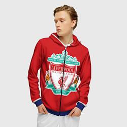 Толстовка 3D на молнии мужская F C LIVERPOOL, цвет: 3D-синий — фото 2