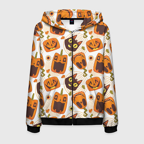 Мужская толстовка на молнии Patern Halloween 10 / 3D-Черный – фото 1