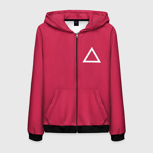 Мужская толстовка на молнии Треугольник / 3D-Черный – фото 1