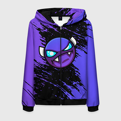 Мужская толстовка на молнии Geometry Dash / 3D-Черный – фото 1