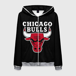 Толстовка 3D на молнии мужская B C Chicago Bulls, цвет: 3D-меланж