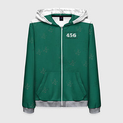 Толстовка 3D на молнии мужская Игра в кальмара: Униформа 456, цвет: 3D-меланж