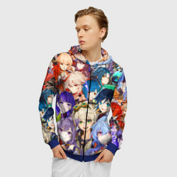 Толстовка 3D на молнии мужская Genshin Impact - персонажи, цвет: 3D-синий — фото 2