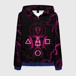 Толстовка 3D на молнии мужская Игра в кальмара смотрящий тут как тут, цвет: 3D-синий