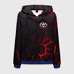 Толстовка 3D на молнии мужская Тойота 3D плиты с подсветкой, цвет: 3D-синий