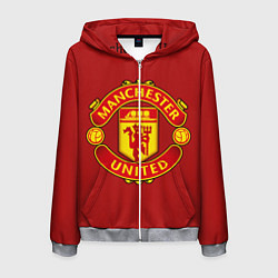Толстовка 3D на молнии мужская Manchester United F C, цвет: 3D-меланж