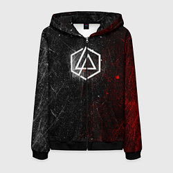 Толстовка 3D на молнии мужская Linkin Park Logo Линкин Парк, цвет: 3D-черный