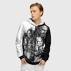 Толстовка 3D на молнии мужская THE LAST OF US ЧЁРНО БЕЛЫЙ, цвет: 3D-черный — фото 2