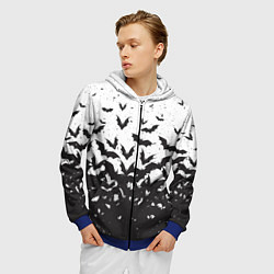 Толстовка 3D на молнии мужская Летучие кровососы, цвет: 3D-синий — фото 2