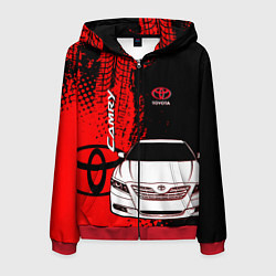 Толстовка 3D на молнии мужская Camry Toyota glitch, цвет: 3D-красный