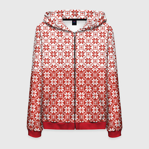 Мужская толстовка на молнии Алатырь Славянский Символ / 3D-Красный – фото 1