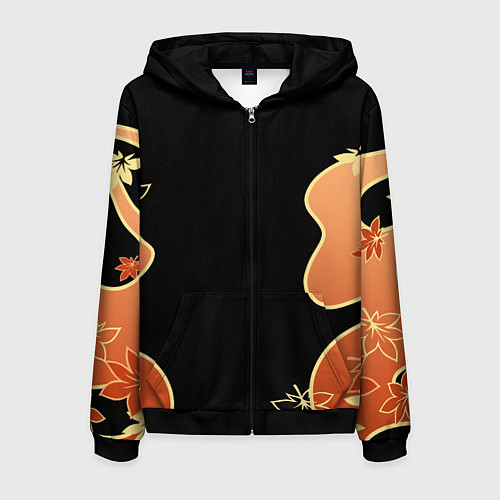 Мужская толстовка на молнии КАДЗУХА ПАТТЕРН / 3D-Черный – фото 1