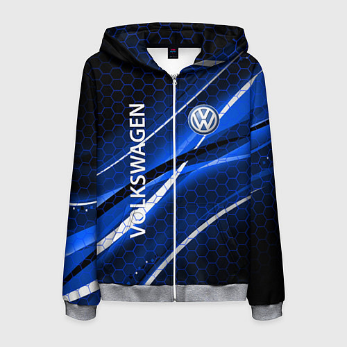 Мужская толстовка на молнии VOLKSWAGEN LOGO SPORT / 3D-Меланж – фото 1