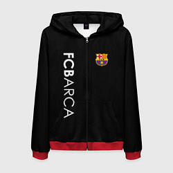 Толстовка 3D на молнии мужская FC BARCA BLACK STYLE, цвет: 3D-красный