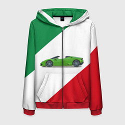 Толстовка 3D на молнии мужская Lamborghini Италия, цвет: 3D-красный