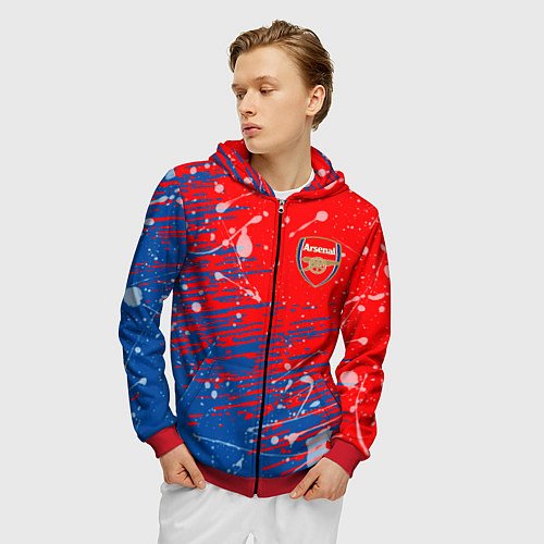 Мужская толстовка на молнии Arsenal: Фирменные цвета / 3D-Красный – фото 3