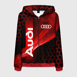 Мужская толстовка на молнии AUDI АУДИ SPORT СПОРТ RED AND BLACK