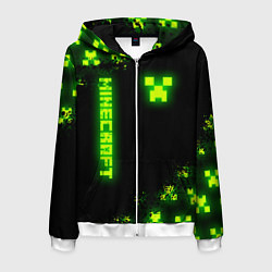 Мужская толстовка на молнии MINECRAFT NEON LOGO CREEPER