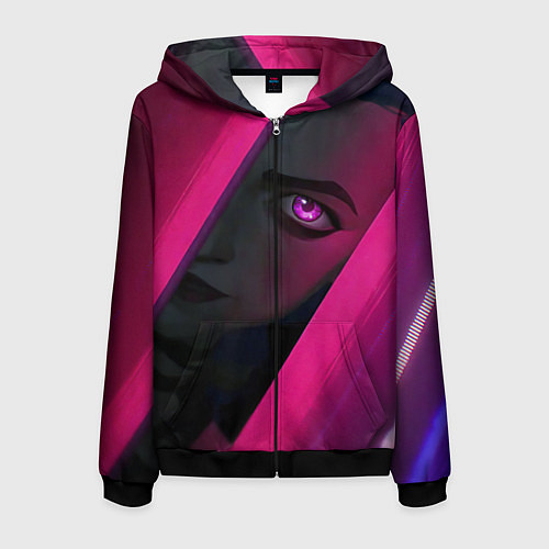 Мужская толстовка на молнии Jinx Arcane League of Legends / 3D-Черный – фото 1