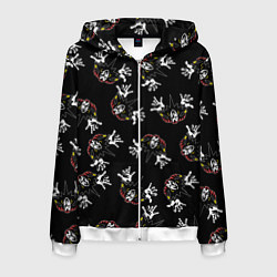 Толстовка 3D на молнии мужская КОРОЛЬ И ШУТ ЛОГО ПАТТЕРН, цвет: 3D-белый