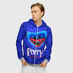 Толстовка 3D на молнии мужская Хагги Вагги - Поппи Плейтайм, цвет: 3D-меланж — фото 2
