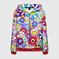 Мужская толстовка на молнии Цветы Takashi Murakami