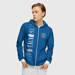 Толстовка 3D на молнии мужская PSG PARIS SAINT GERMAIN WHITE LINE SPORT, цвет: 3D-белый — фото 2