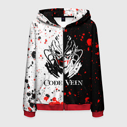 Толстовка 3D на молнии мужская Code Vein Logo, цвет: 3D-красный