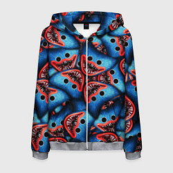 Толстовка 3D на молнии мужская ЛИЦО ХАГИ ВАГИ, POPPY PLAYTIME, цвет: 3D-меланж