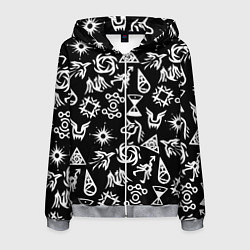 Мужская толстовка на молнии EXO BAND SYMBOL PATTERN WHITE K-POP