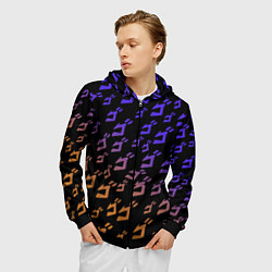 Толстовка 3D на молнии мужская JOJOS BIZARRE ADVENTURE PATTERN, цвет: 3D-черный — фото 2