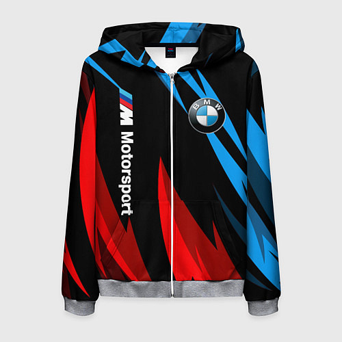 Мужская толстовка на молнии BMW Логотип Узор / 3D-Меланж – фото 1