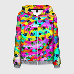 Толстовка 3D на молнии мужская Психоделические взгляды, цвет: 3D-меланж
