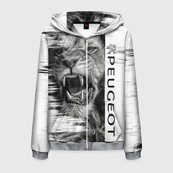 Толстовка 3D на молнии мужская Peugeotlion, цвет: 3D-меланж