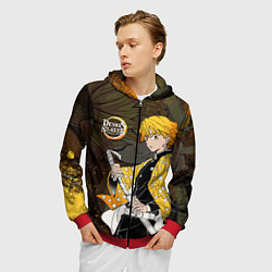 Толстовка 3D на молнии мужская ТОМИОКА SLAYER КЛИНОК, цвет: 3D-красный — фото 2